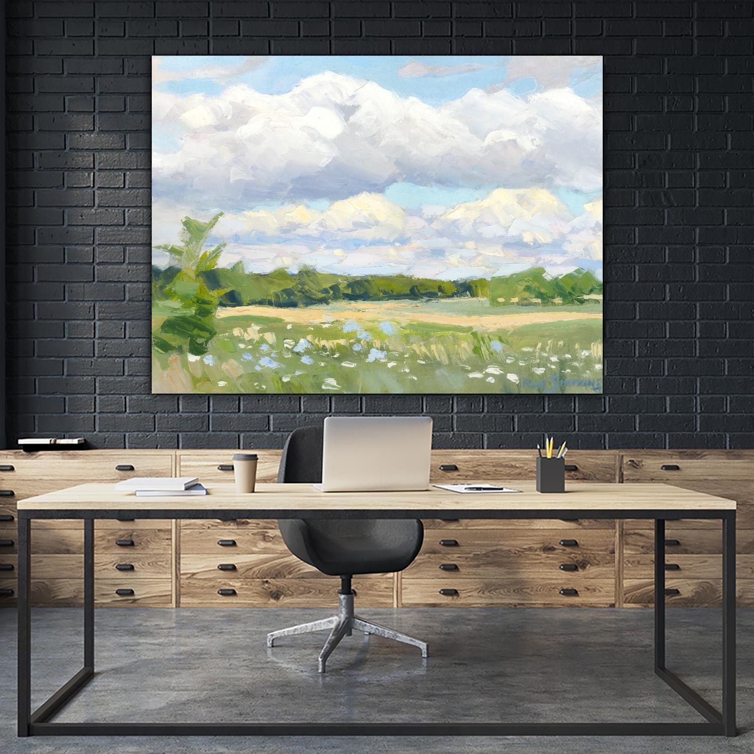 Blue Chickory Fields by Ron Simpkins on GIANT ART - blue landscape