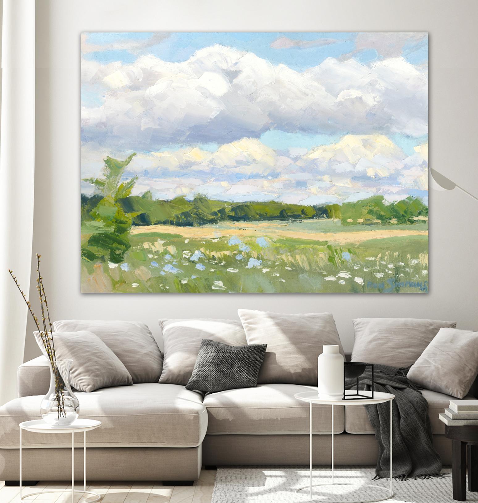 Blue Chickory Fields by Ron Simpkins on GIANT ART - blue landscape