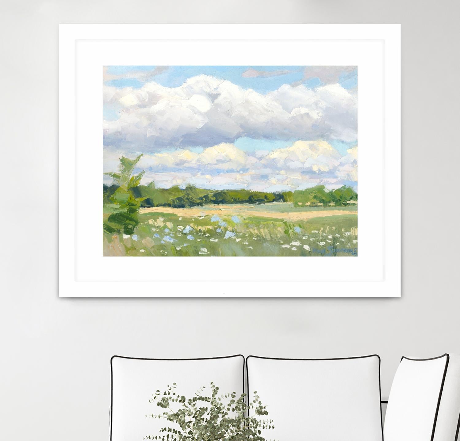 Blue Chickory Fields by Ron Simpkins on GIANT ART - green landscape canadiens