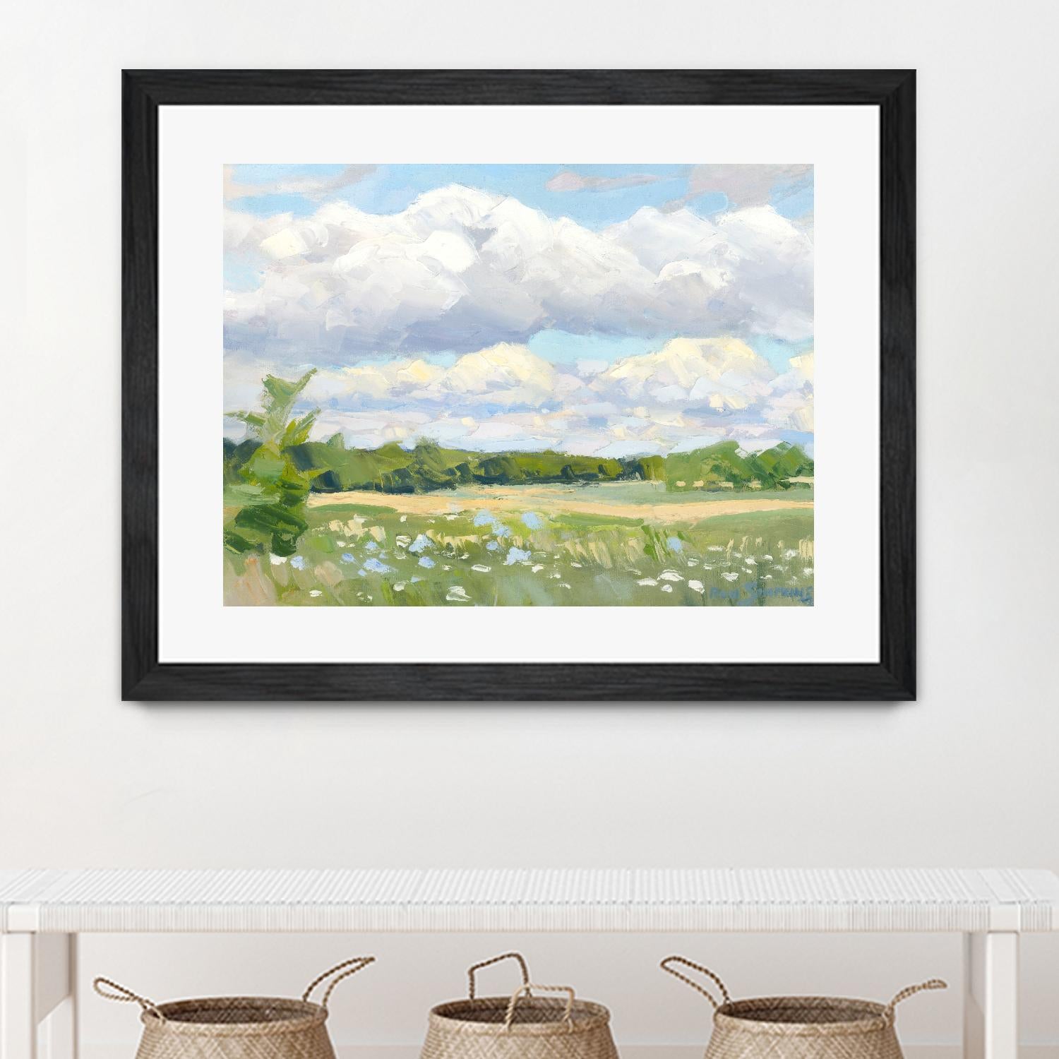 Blue Chickory Fields by Ron Simpkins on GIANT ART - green landscape canadiens