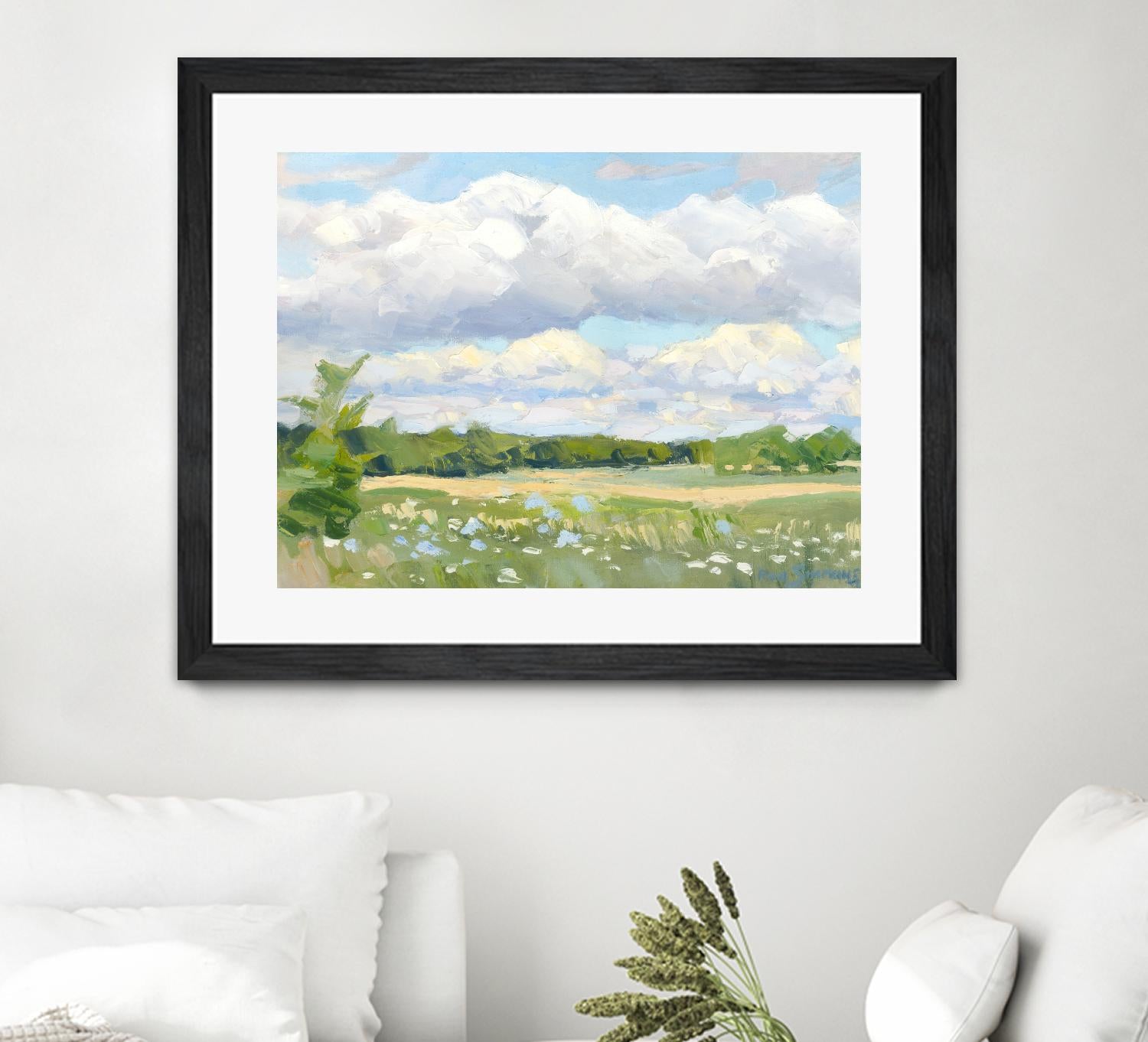 Blue Chickory Fields by Ron Simpkins on GIANT ART - green landscape canadiens