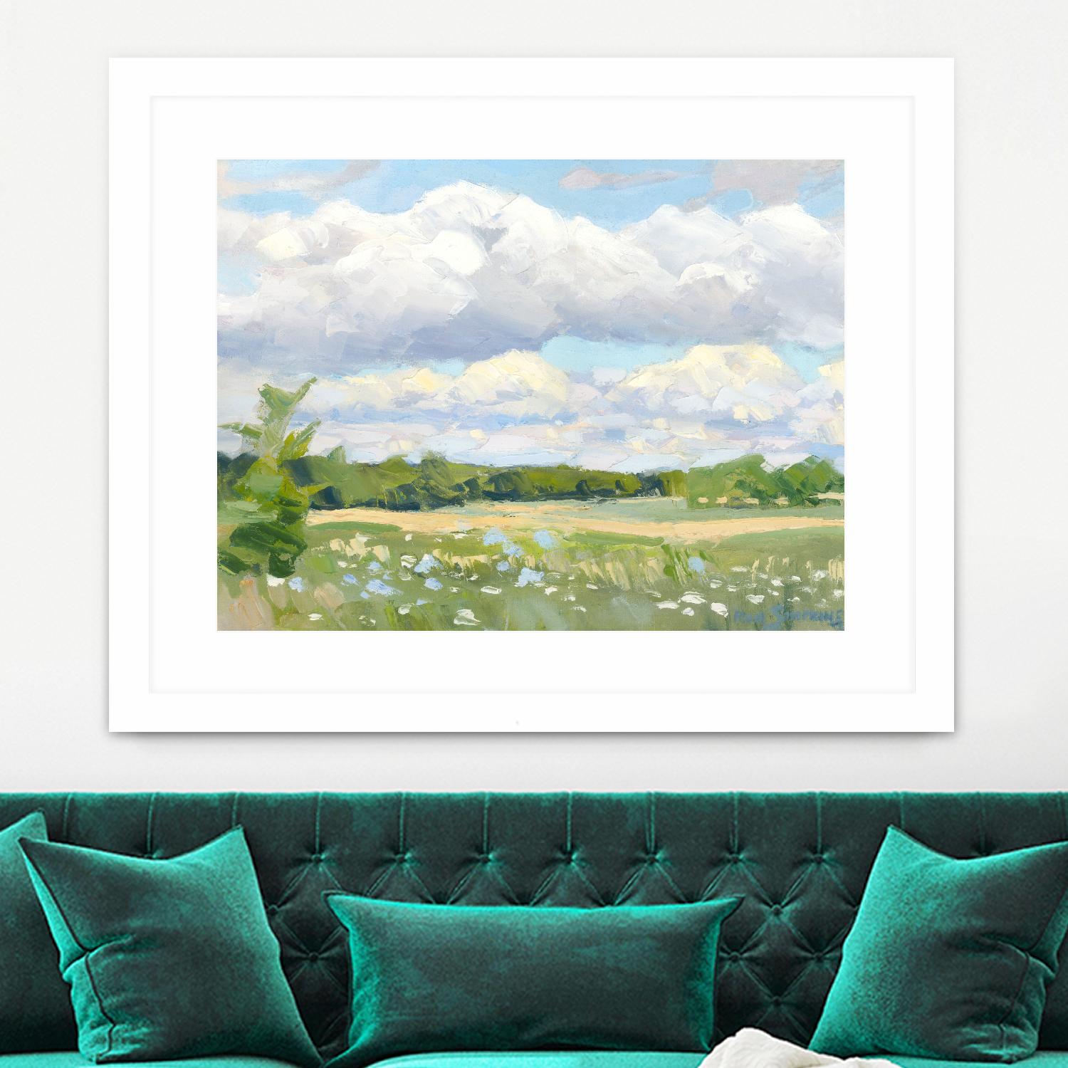 Blue Chickory Fields by Ron Simpkins on GIANT ART - green landscape canadiens