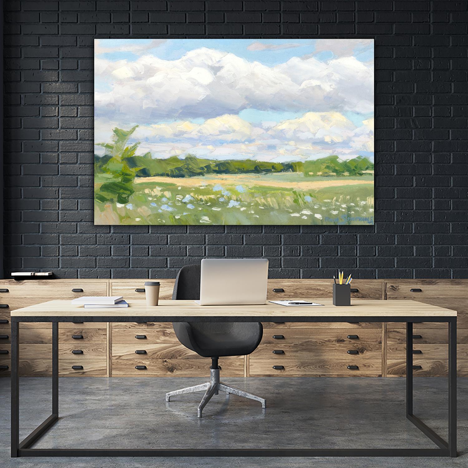 Blue Chickory Fields by Ron Simpkins on GIANT ART - blue landscape