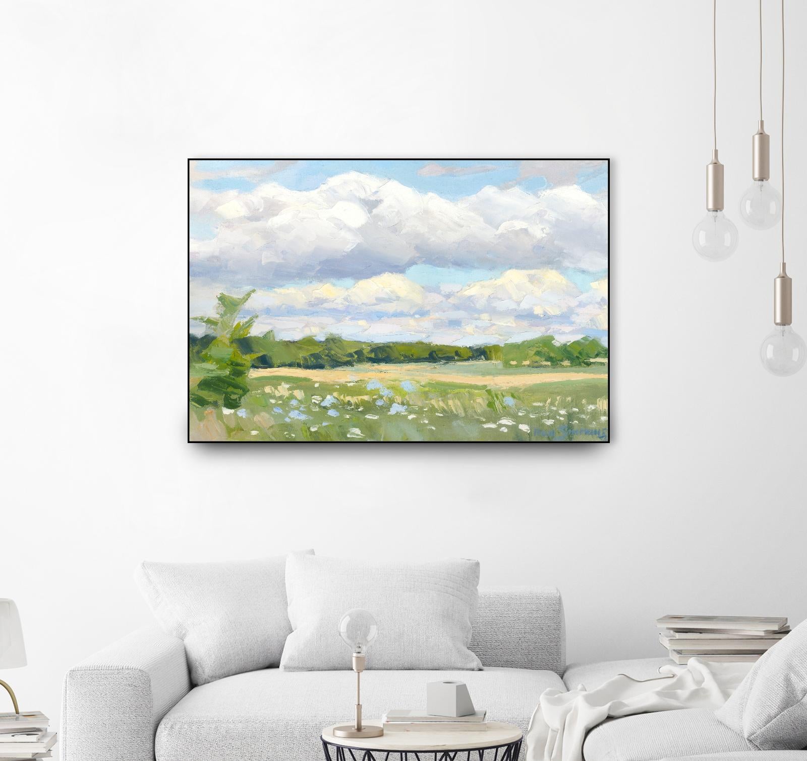 Blue Chickory Fields by Ron Simpkins on GIANT ART - blue landscape