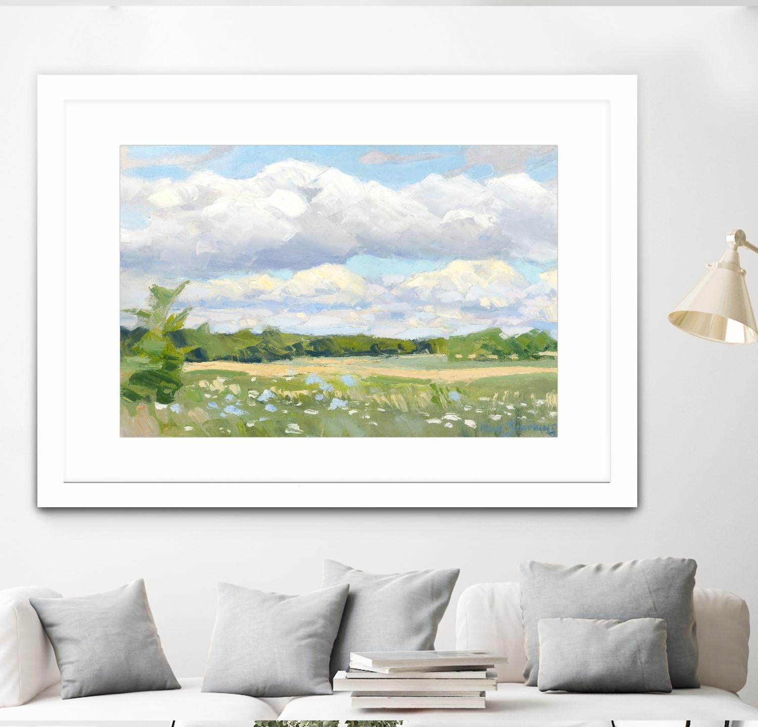 Blue Chickory Fields by Ron Simpkins on GIANT ART - green landscape canadien