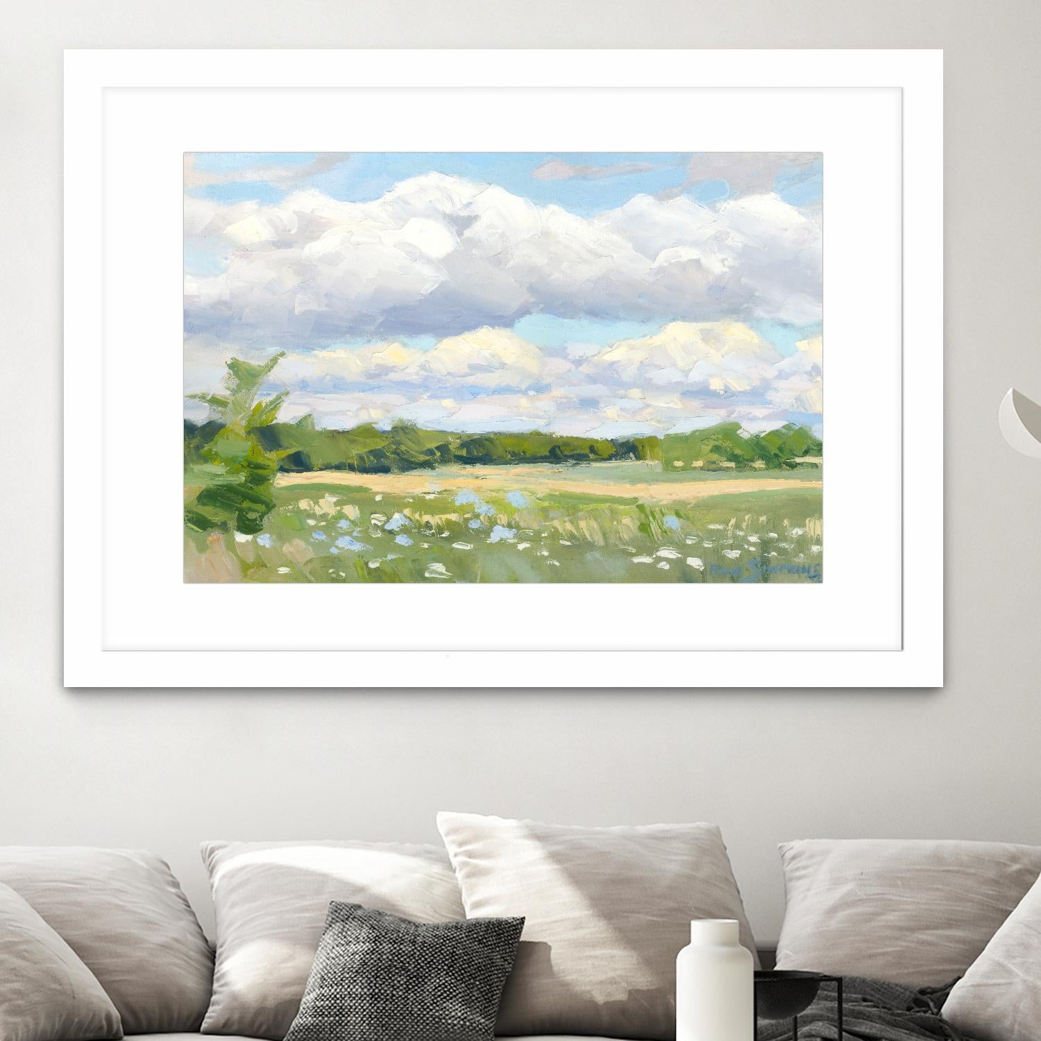 Blue Chickory Fields by Ron Simpkins on GIANT ART - green landscape canadien