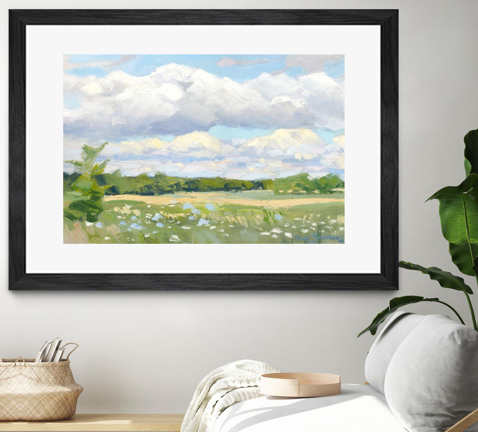 Blue Chickory Fields by Ron Simpkins on GIANT ART - green landscape canadien