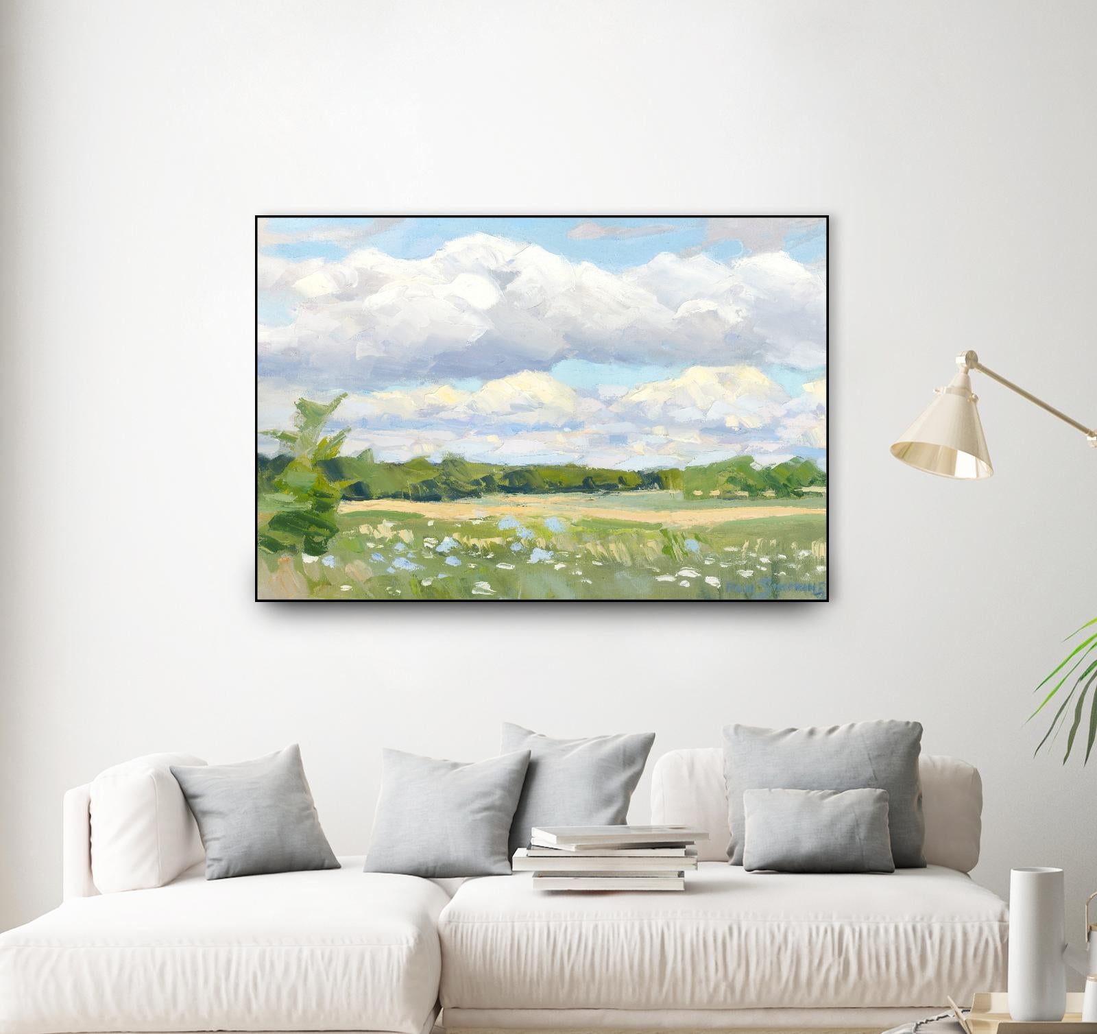 Blue Chickory Fields by Ron Simpkins on GIANT ART - blue landscape