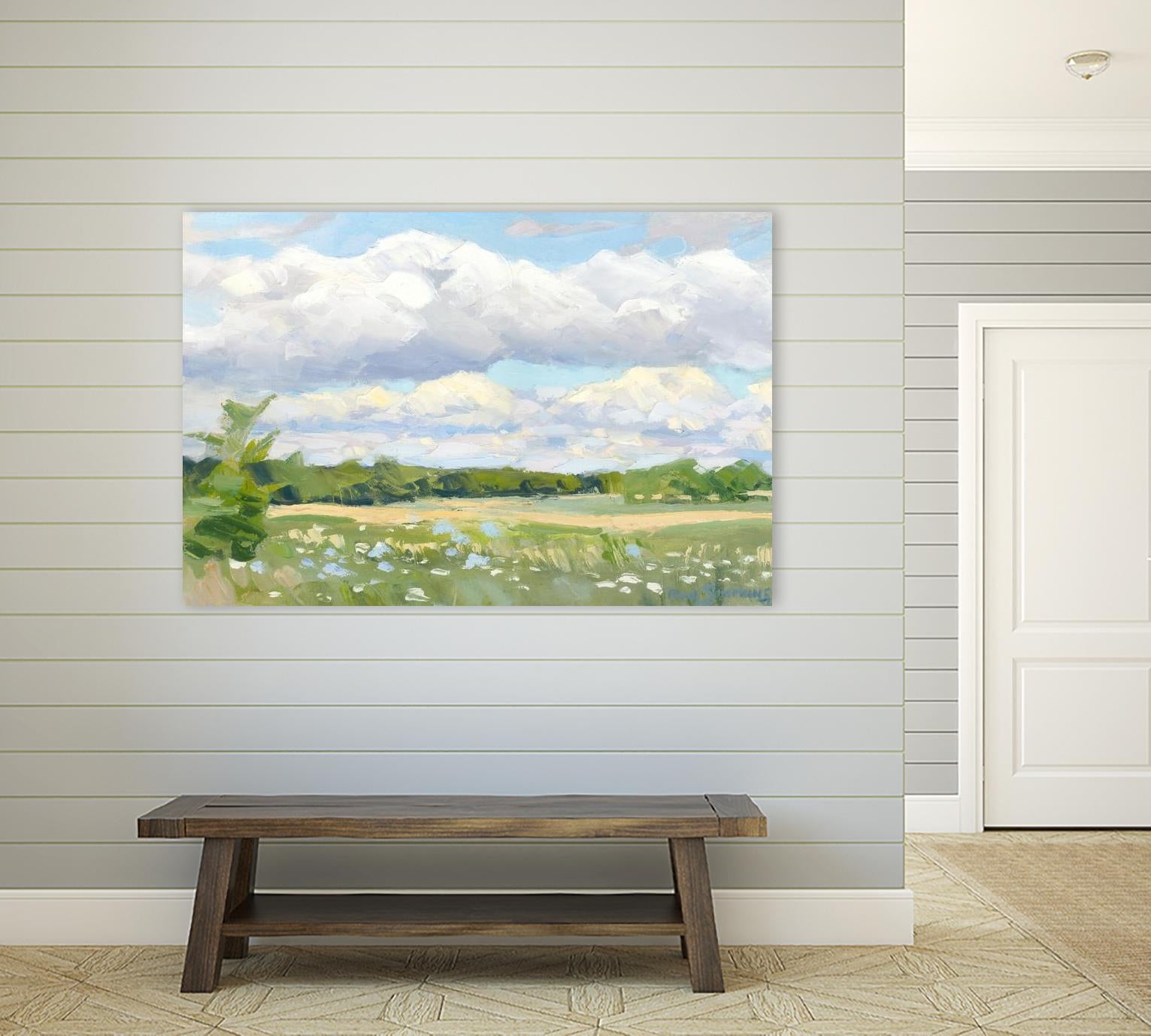 Blue Chickory Fields by Ron Simpkins on GIANT ART - green landscape canadien