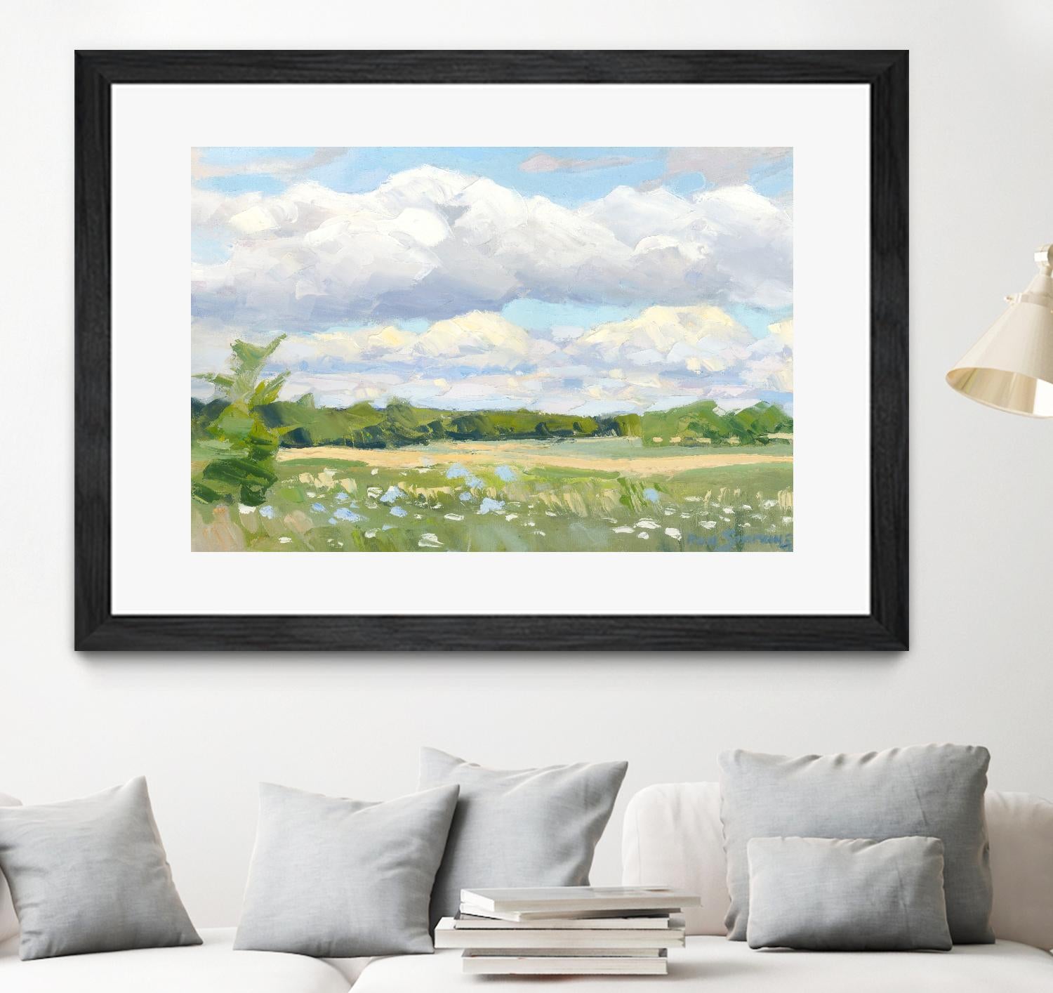 Blue Chickory Fields by Ron Simpkins on GIANT ART - green landscape canadien