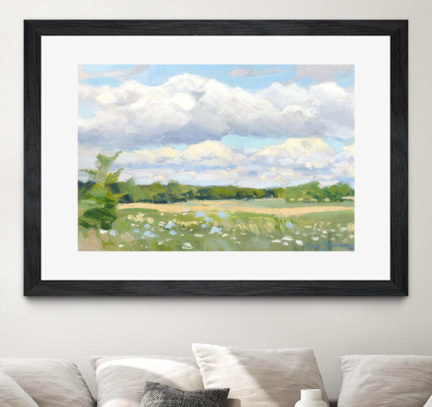 Blue Chickory Fields by Ron Simpkins on GIANT ART - green landscape canadien