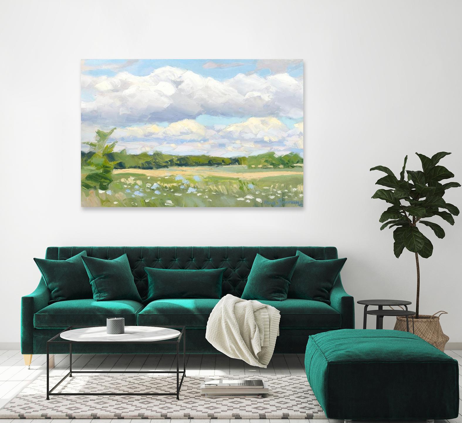 Blue Chickory Fields by Ron Simpkins on GIANT ART - green landscape canadien