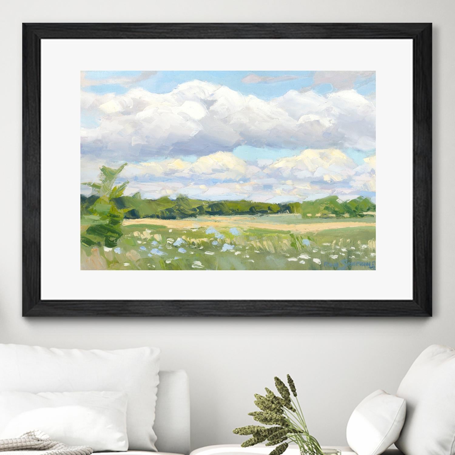 Blue Chickory Fields by Ron Simpkins on GIANT ART - green landscape canadien