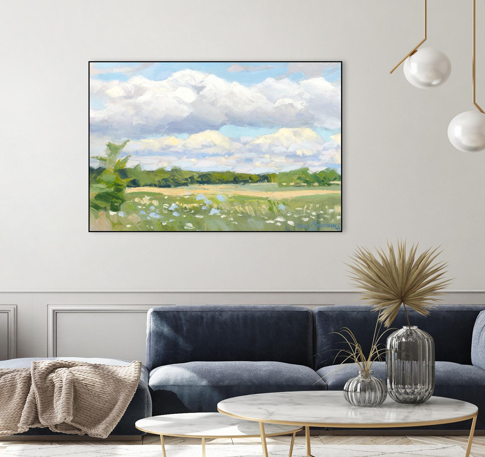 Blue Chickory Fields by Ron Simpkins on GIANT ART - blue landscape