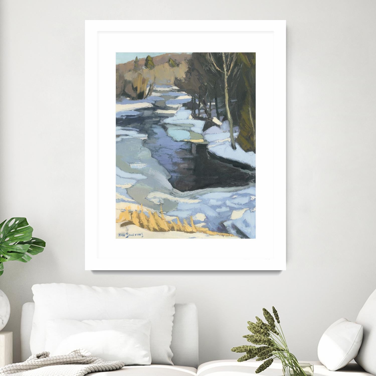 Blue Shadows by Ron Simpkins on GIANT ART - blue landscape rivière