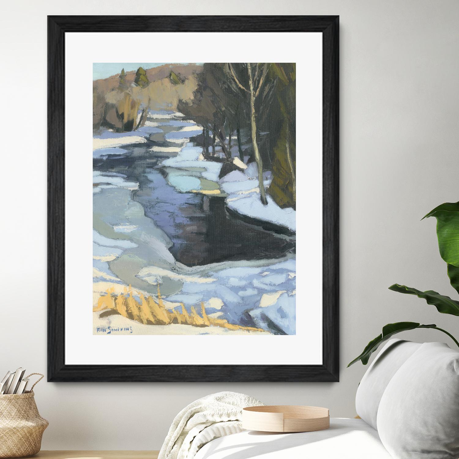 Blue Shadows by Ron Simpkins on GIANT ART - blue landscape rivière