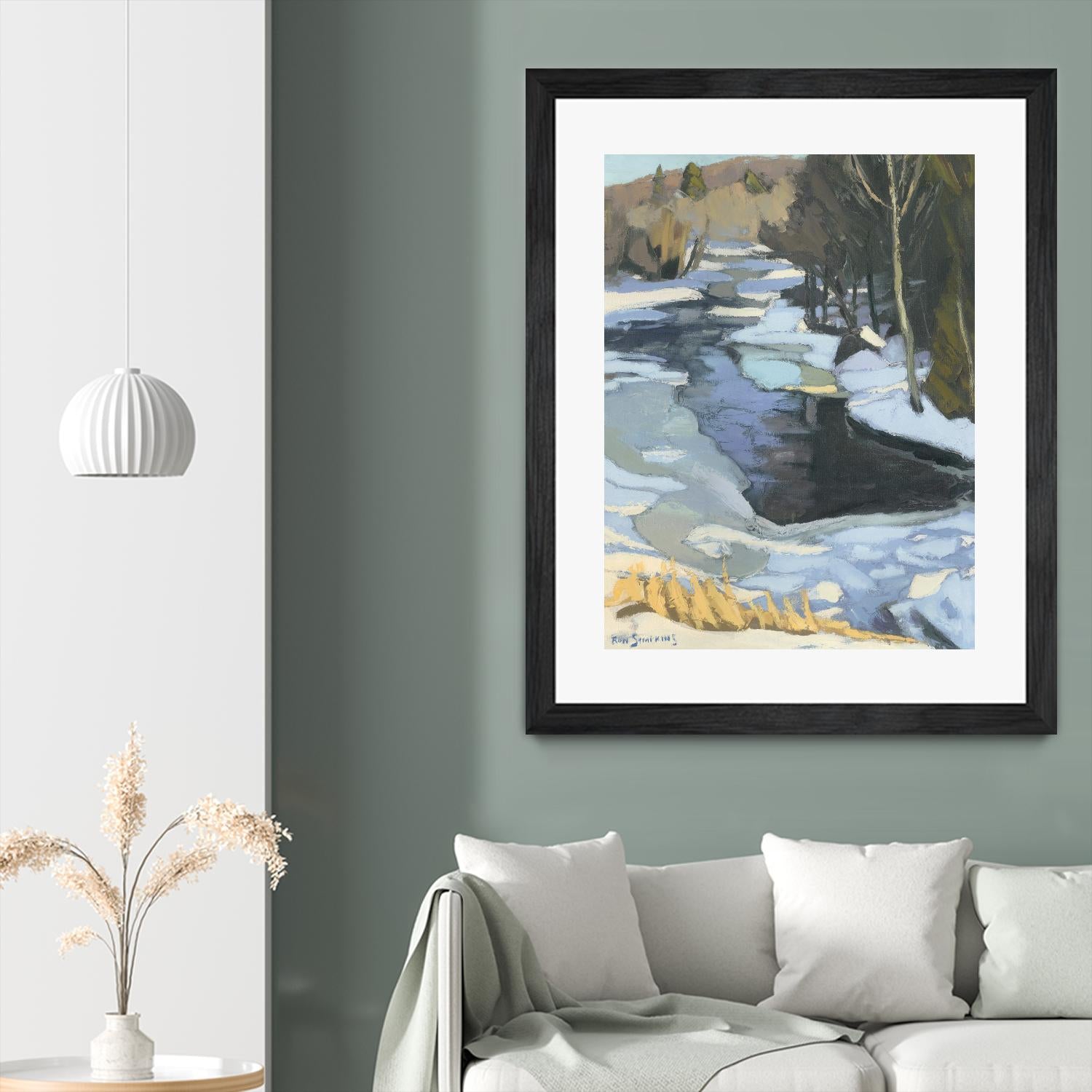 Blue Shadows by Ron Simpkins on GIANT ART - blue landscape rivière