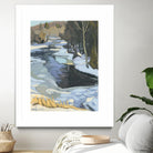 Blue Shadows by Ron Simpkins on GIANT ART - blue landscape rivière