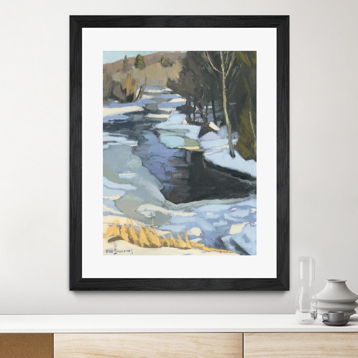 Blue Shadows by Ron Simpkins on GIANT ART - blue landscape rivière