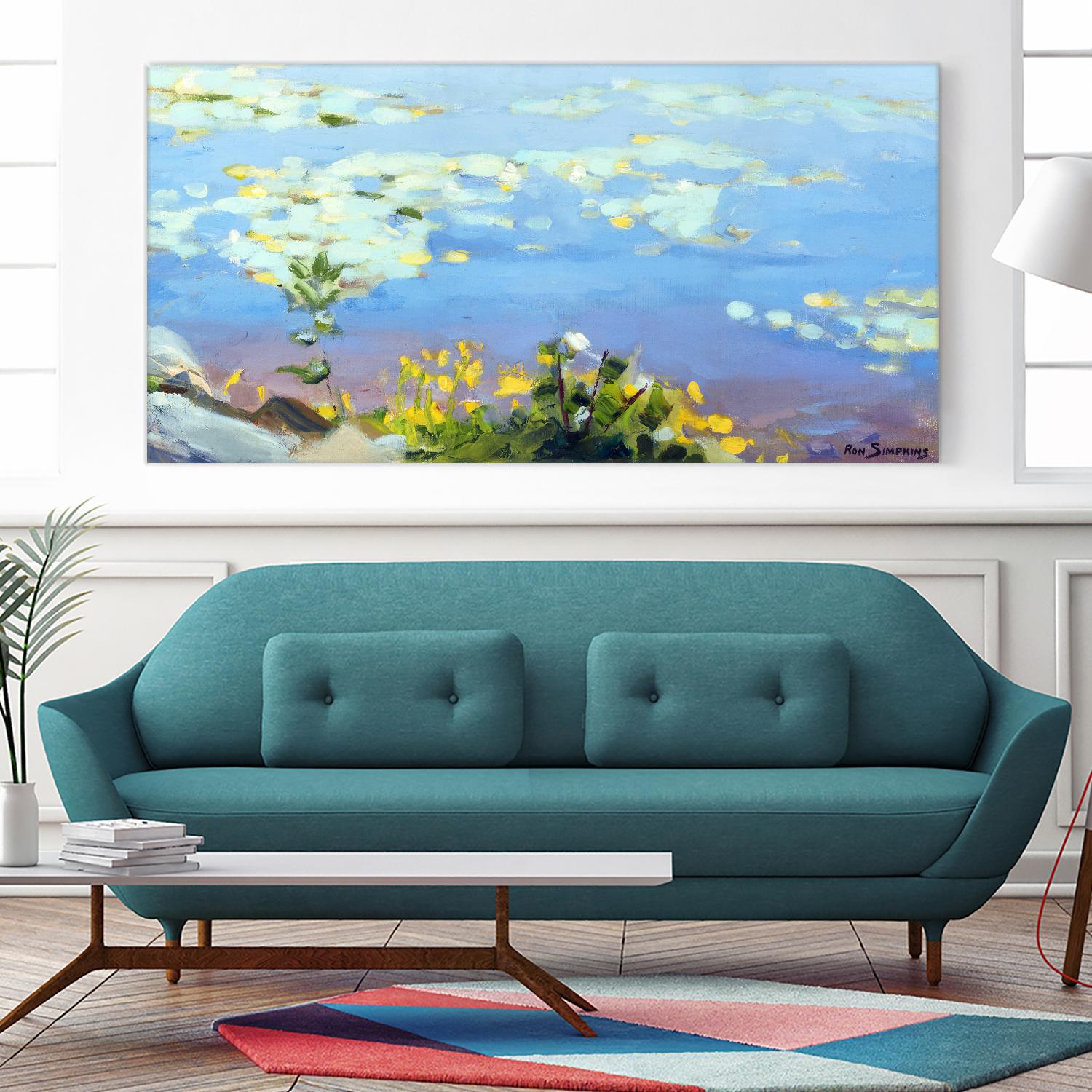 Little Lily Sunday by Ron Simpkins on GIANT ART - blue landscape