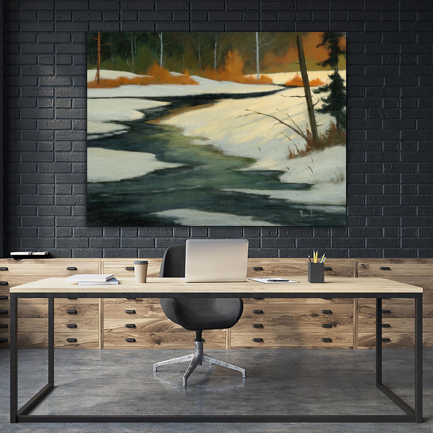 Un petit coin caché by Yvon Lemieux on GIANT ART - green landscape