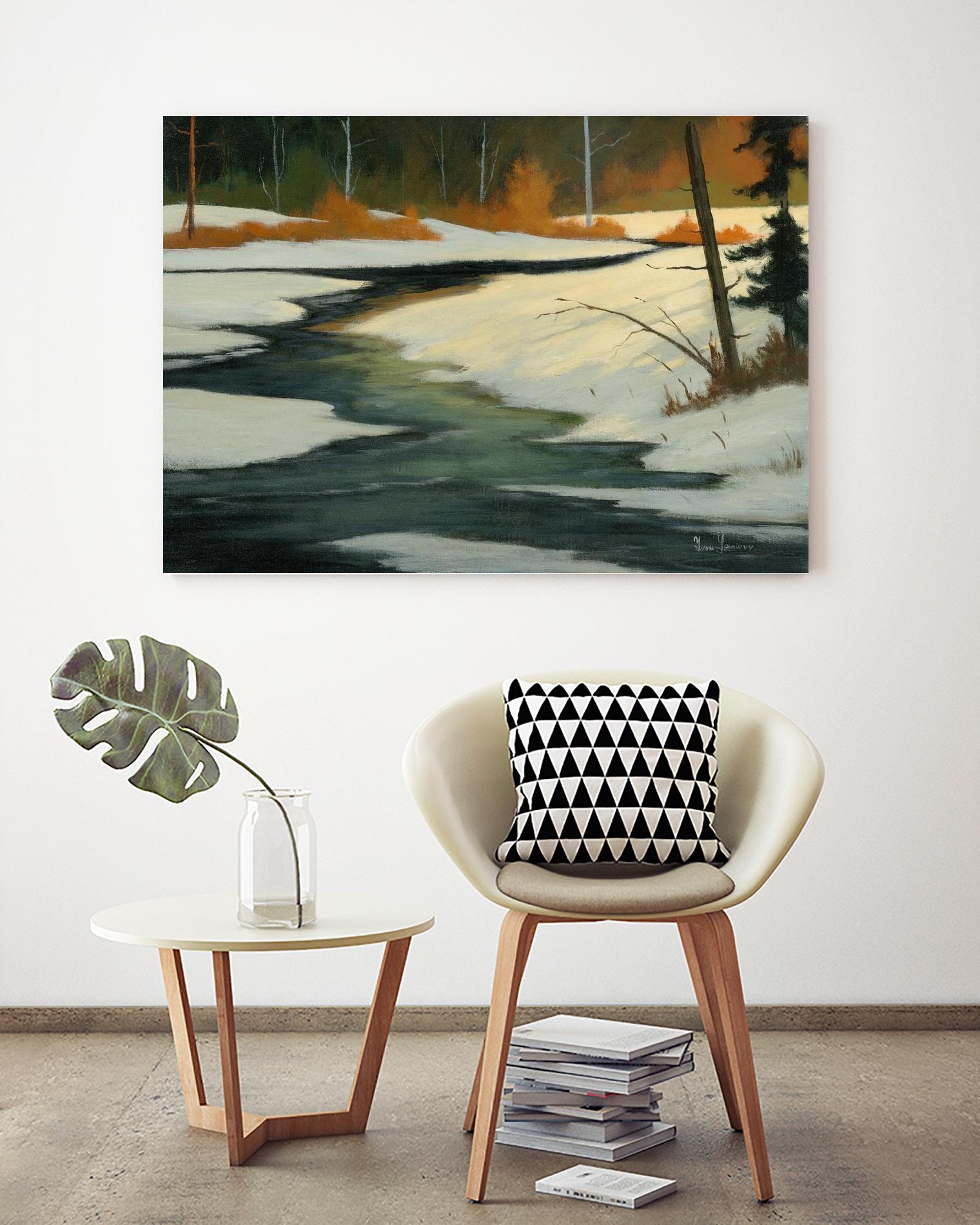 Un petit coin caché by Yvon Lemieux on GIANT ART - green landscape artistes du québec