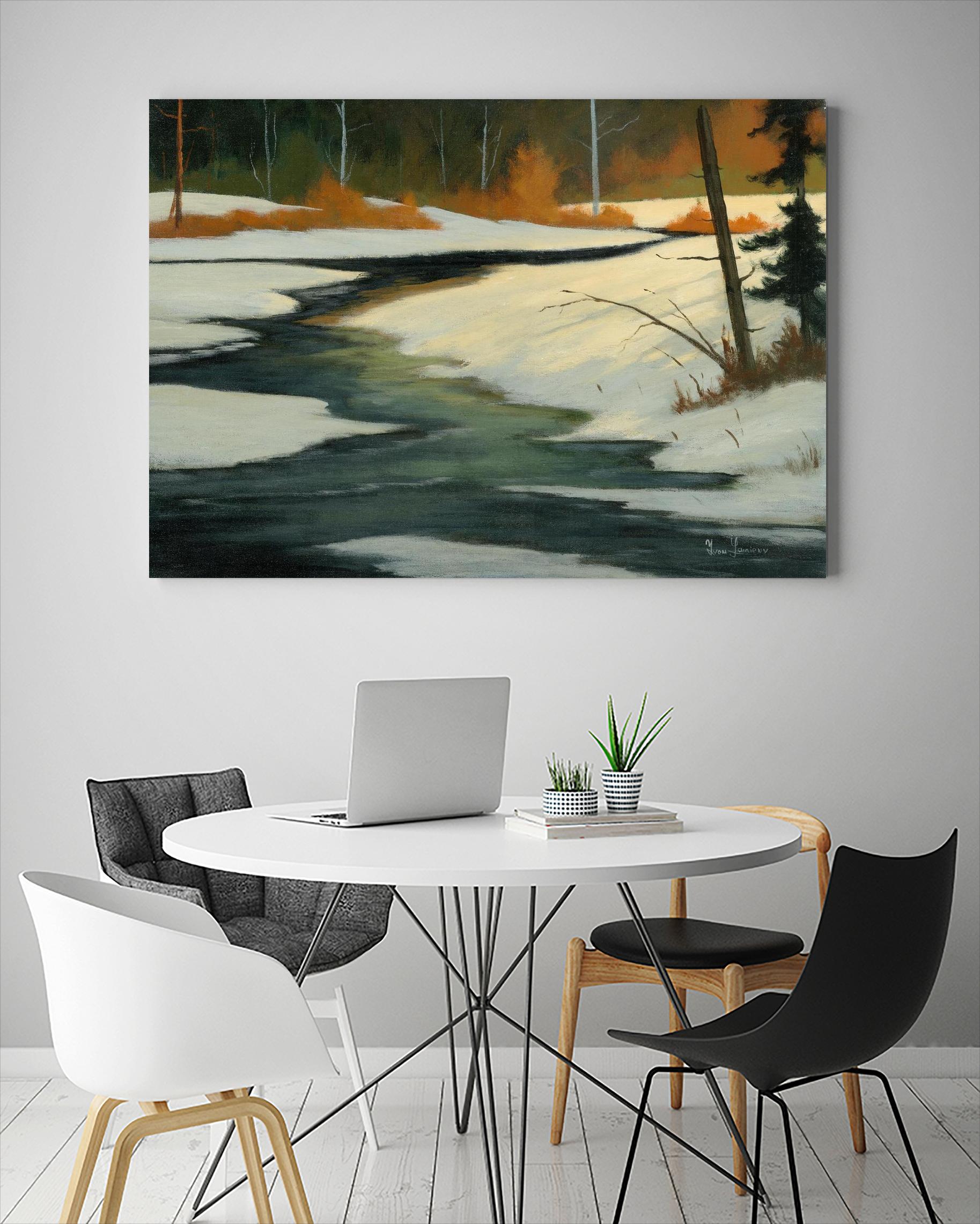 Un petit coin caché by Yvon Lemieux on GIANT ART - green landscape artistes du québec