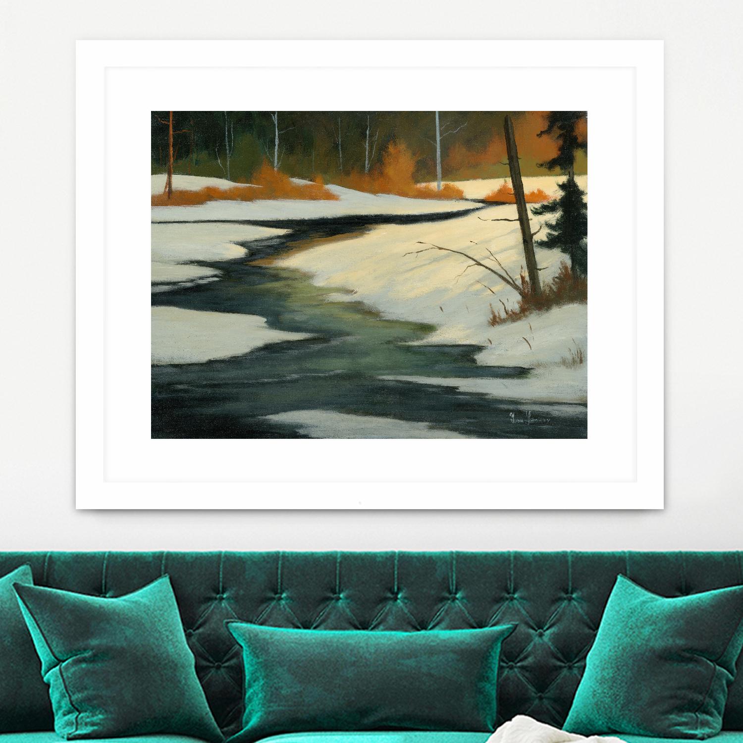 Un petit coin caché by Yvon Lemieux on GIANT ART - green landscape artistes du québec