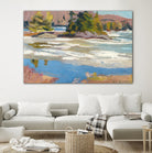Little Running River by Ron Simpkins on GIANT ART - blue landscape