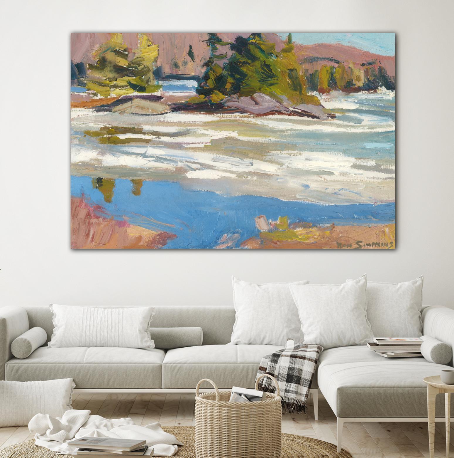 Little Running River by Ron Simpkins on GIANT ART - blue landscape