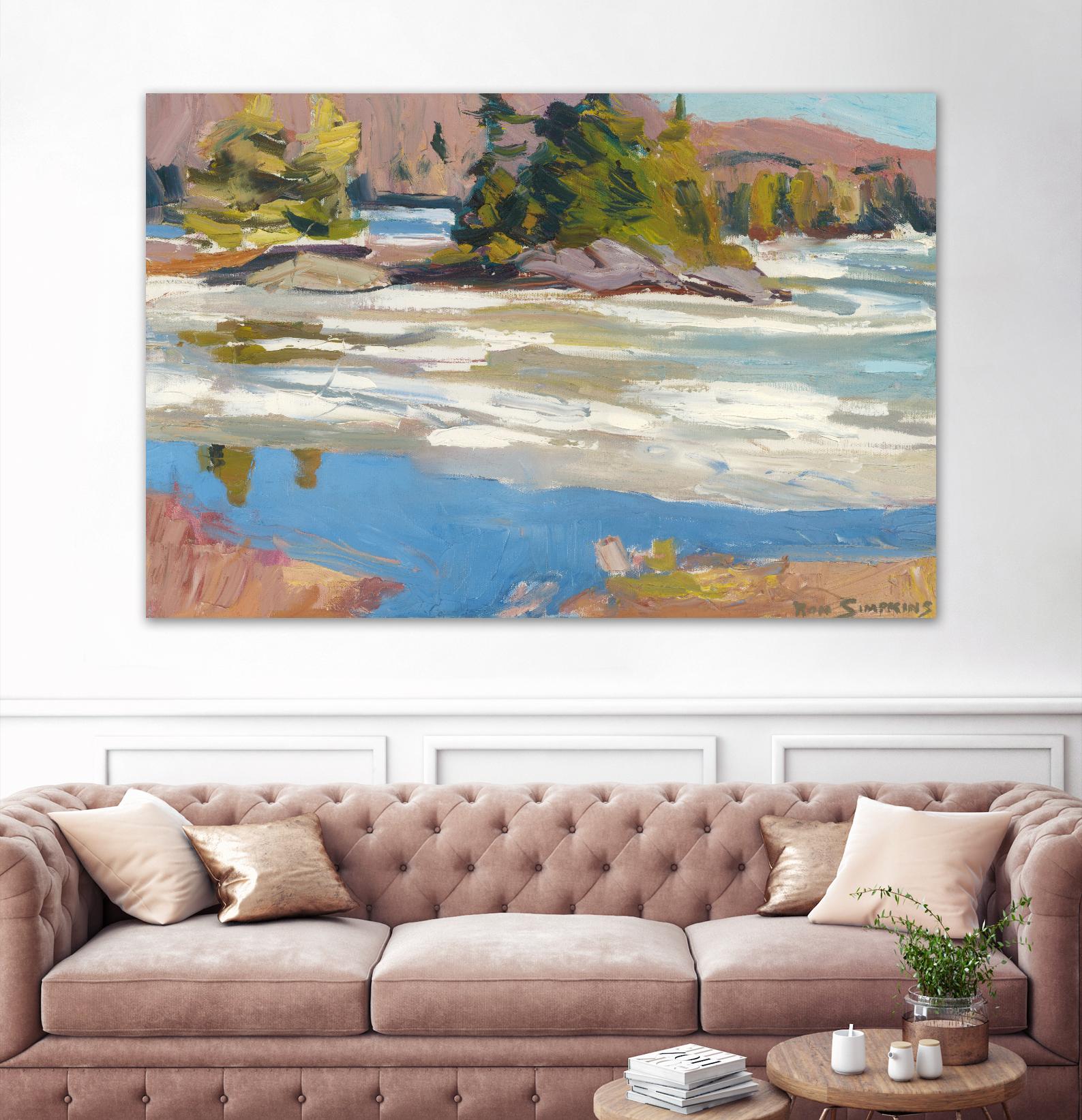 Little Running River by Ron Simpkins on GIANT ART - blue landscape