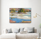 Little Running River by Ron Simpkins on GIANT ART - blue landscape