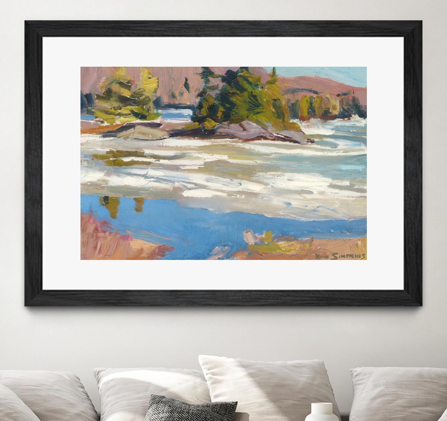 Little Running River by Ron Simpkins on GIANT ART - green landscape canadiens