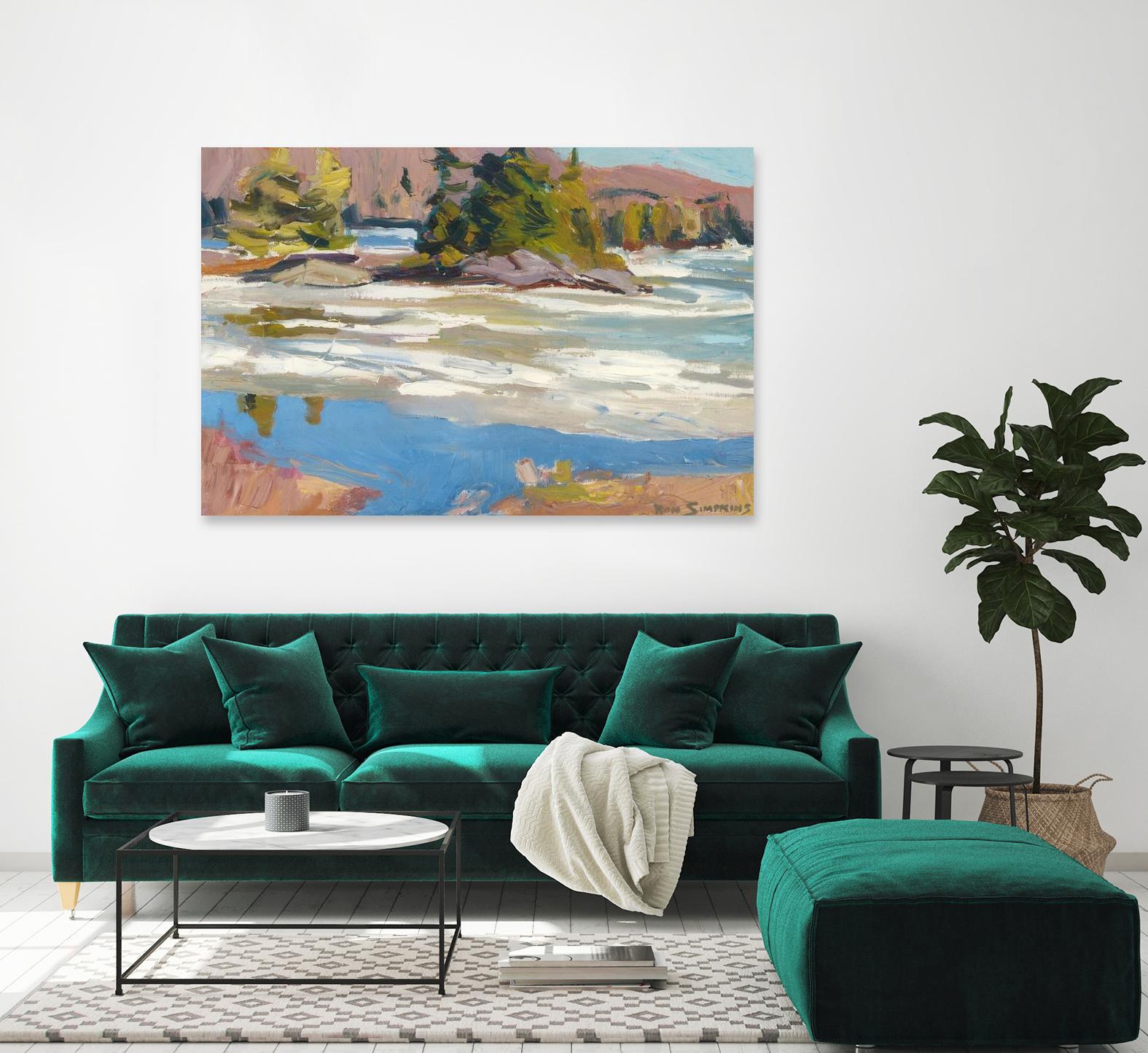 Little Running River by Ron Simpkins on GIANT ART - green landscape canadiens