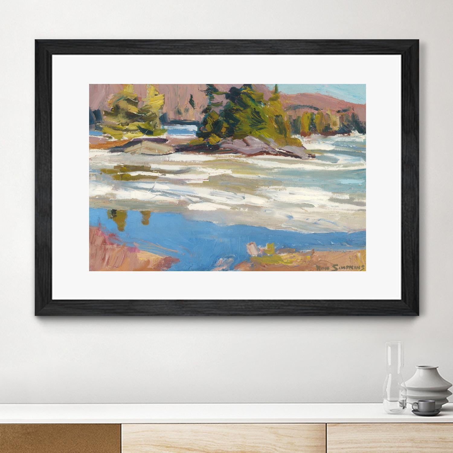 Little Running River by Ron Simpkins on GIANT ART - green landscape canadiens