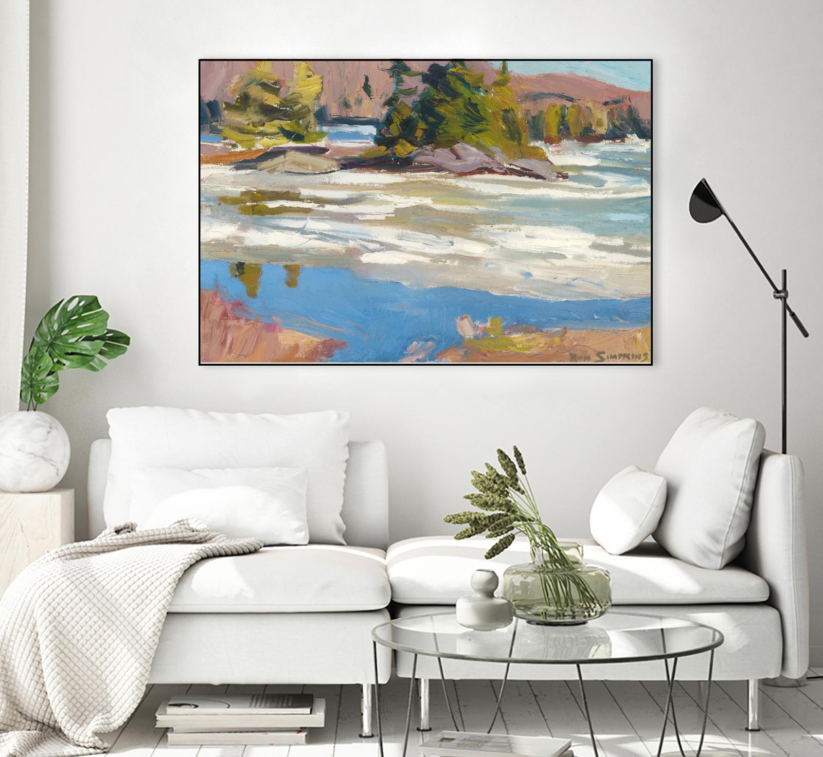 Little Running River by Ron Simpkins on GIANT ART - blue landscape