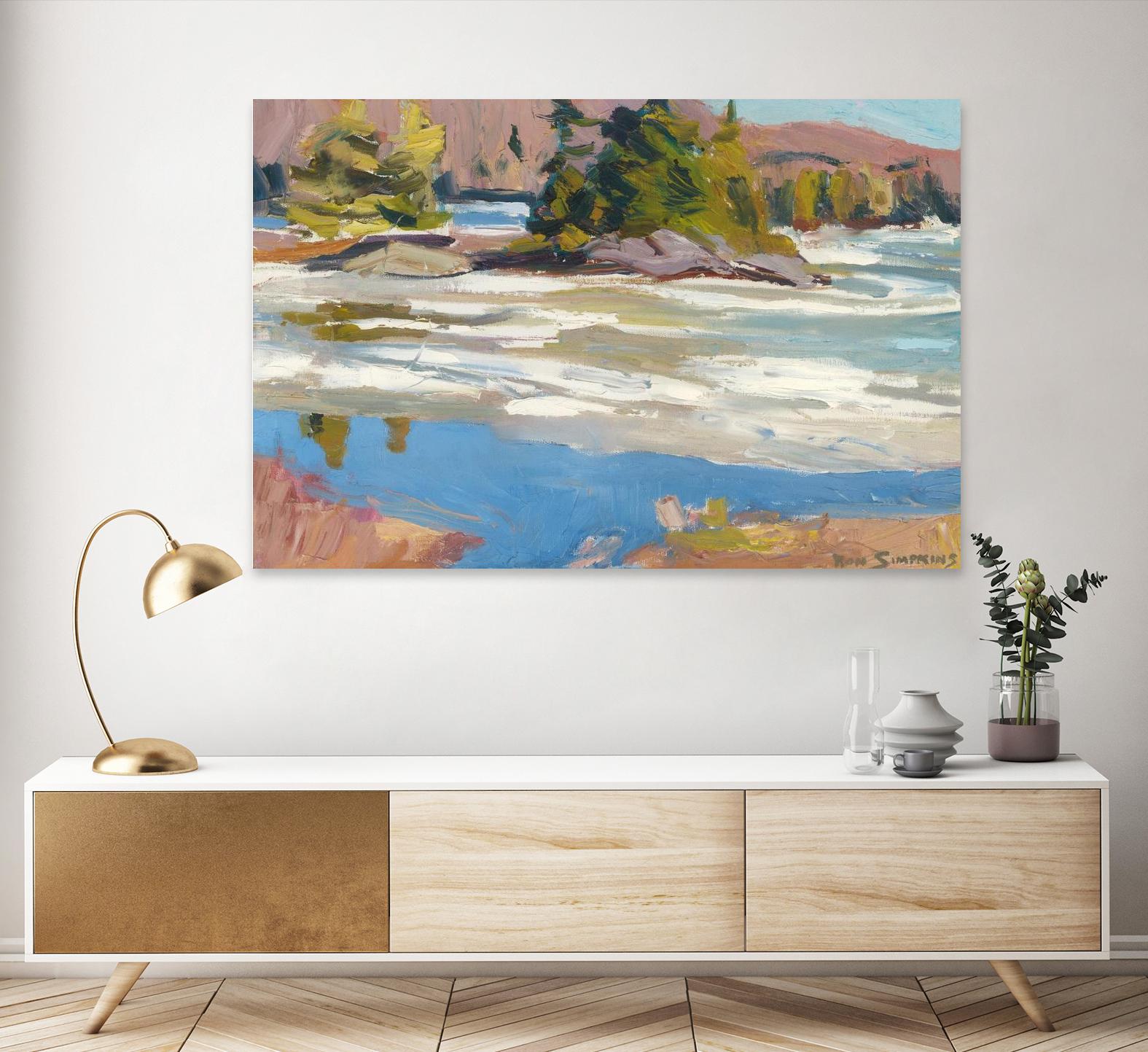 Little Running River by Ron Simpkins on GIANT ART - green landscape canadiens