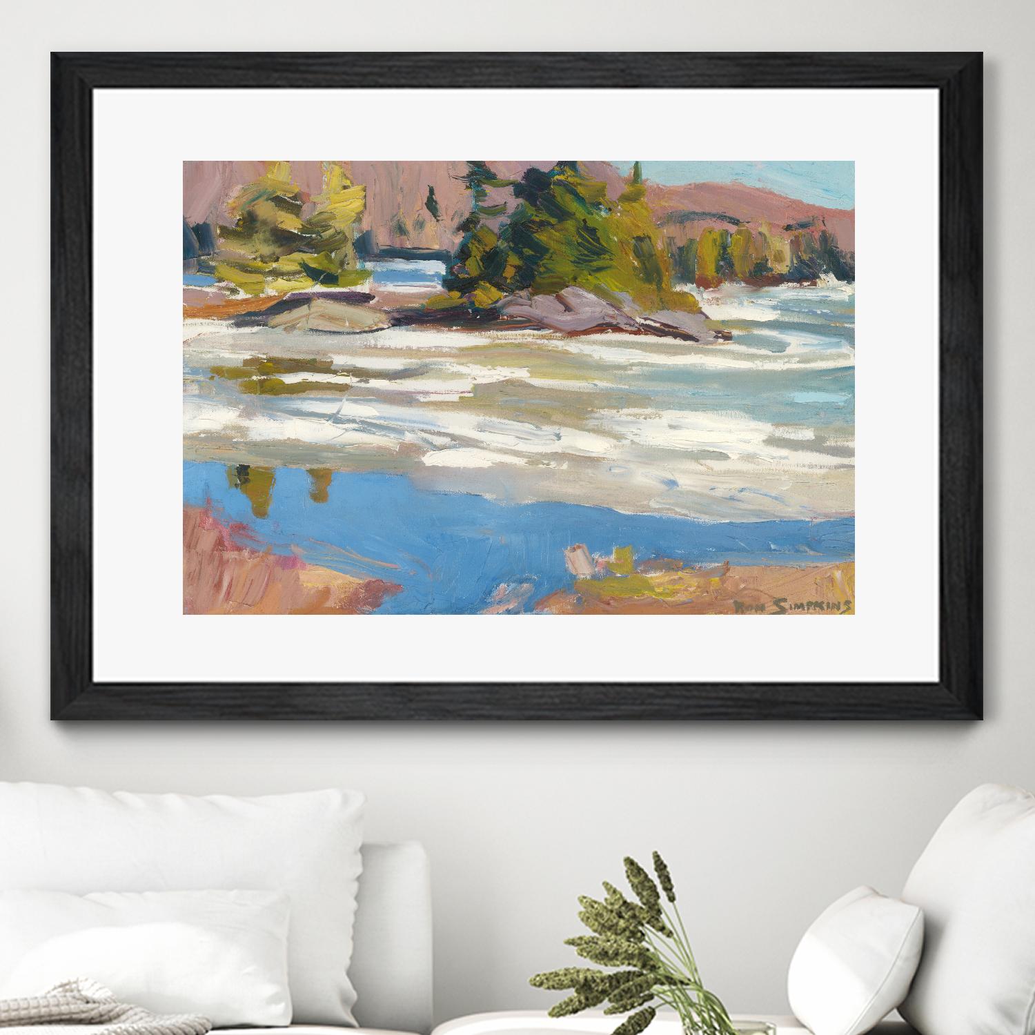 Little Running River by Ron Simpkins on GIANT ART - green landscape canadiens