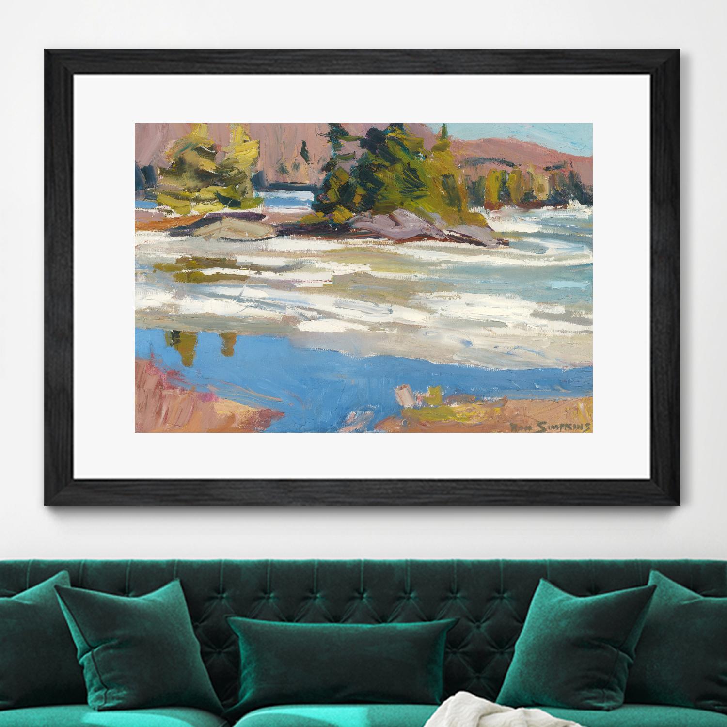 Little Running River by Ron Simpkins on GIANT ART - green landscape canadiens