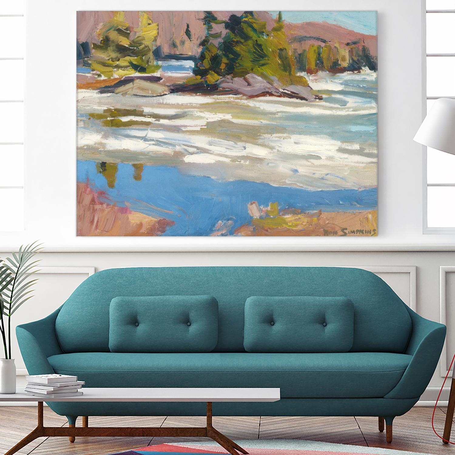 Little Running River by Ron Simpkins on GIANT ART - blue landscape
