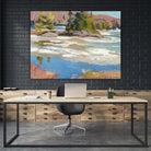 Little Running River by Ron Simpkins on GIANT ART - blue landscape