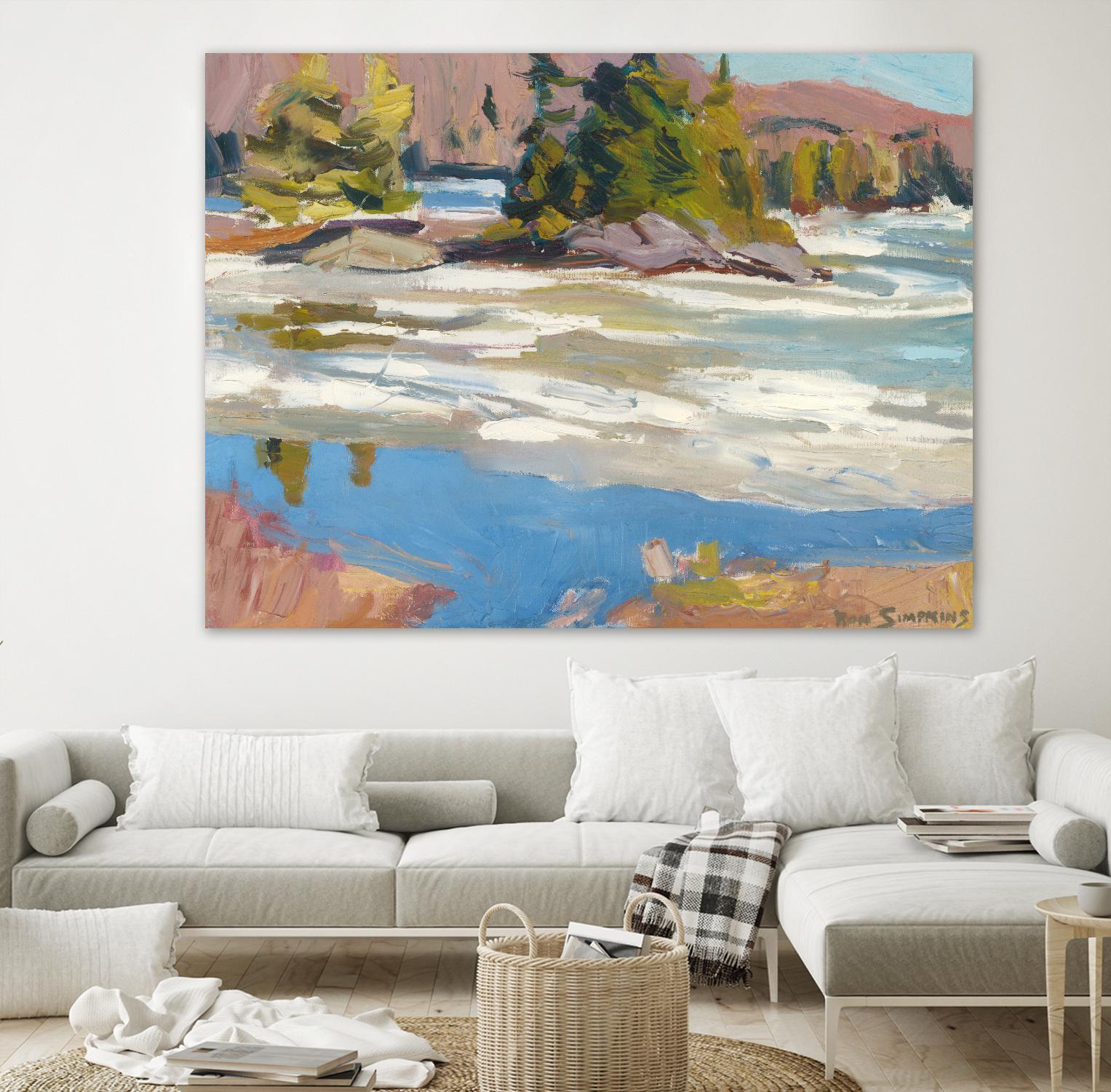 Little Running River by Ron Simpkins on GIANT ART - blue landscape