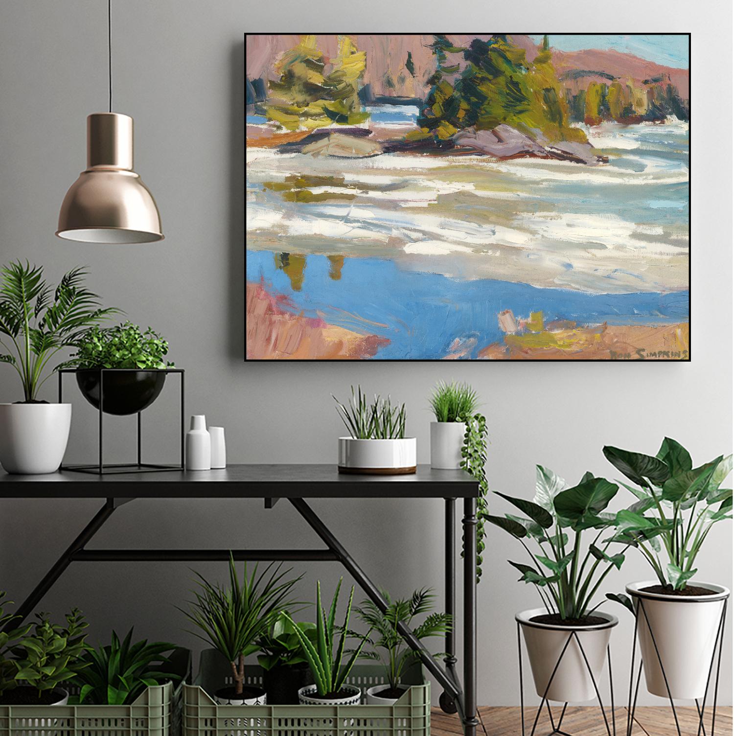 Little Running River by Ron Simpkins on GIANT ART - blue landscape