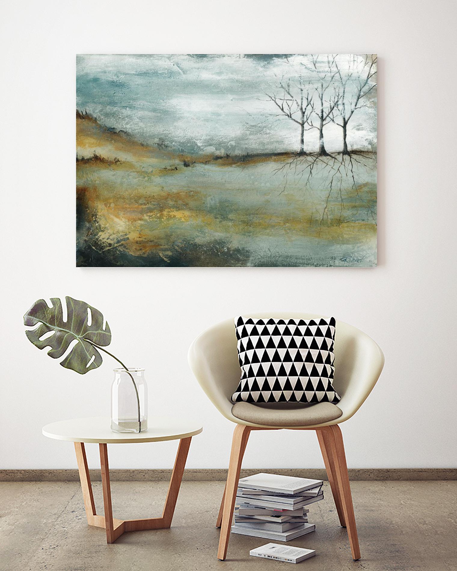 Les trois arbres by Roland Benoît on GIANT ART - grey trees