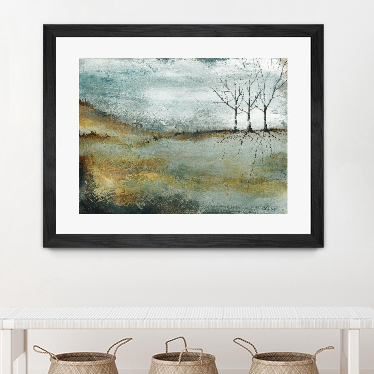 Les trois arbres by Roland Benoît on GIANT ART - grey trees