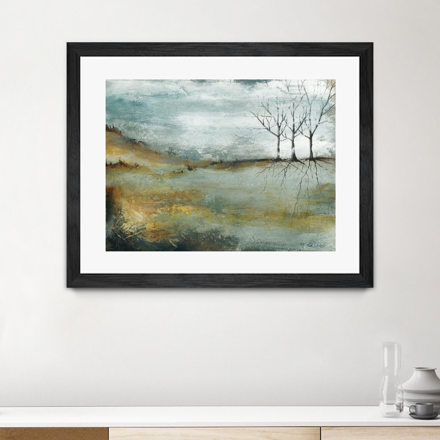 Les trois arbres by Roland Benoît on GIANT ART - grey trees