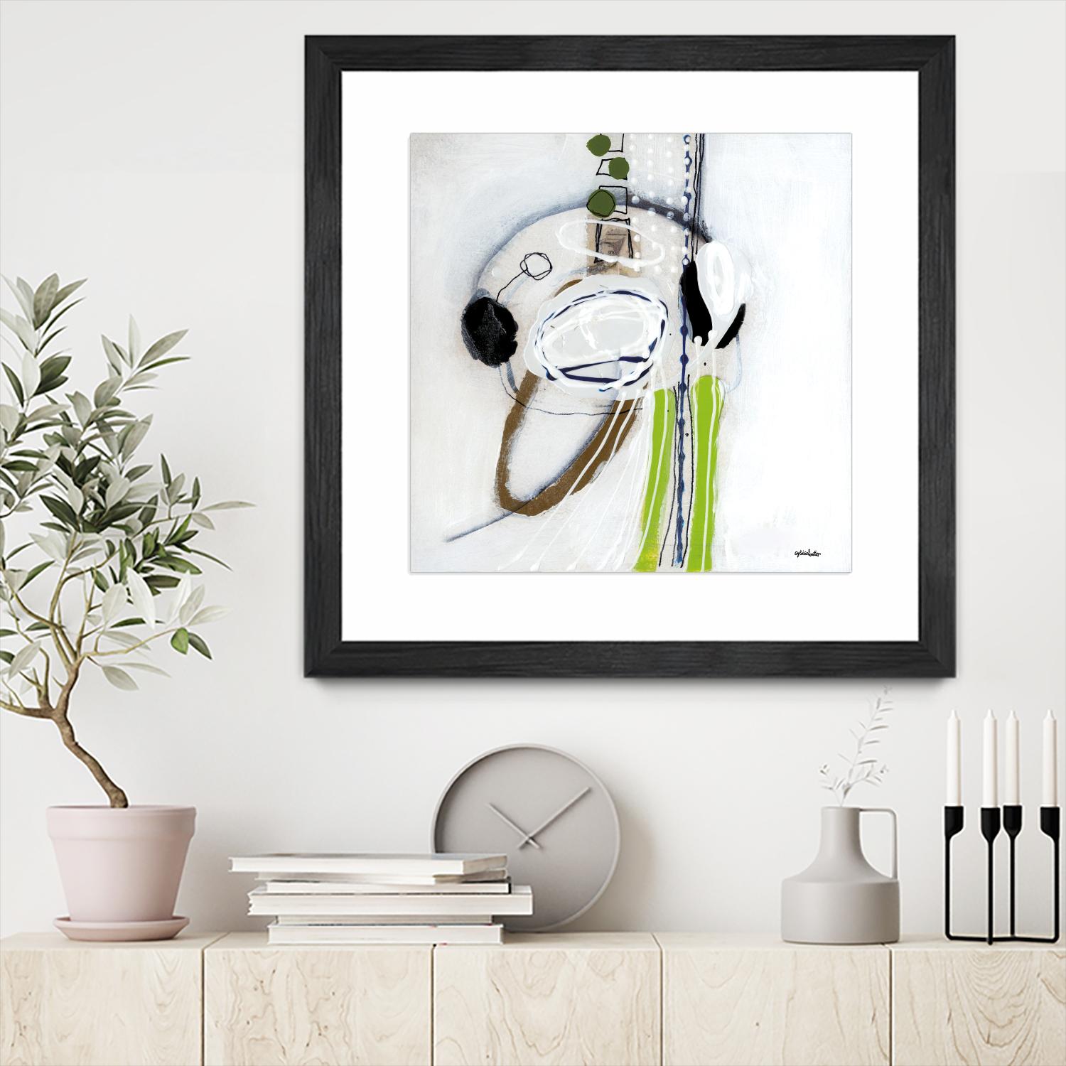Tour de piste 4 by Sylvie Cloutier on GIANT ART - green abstract