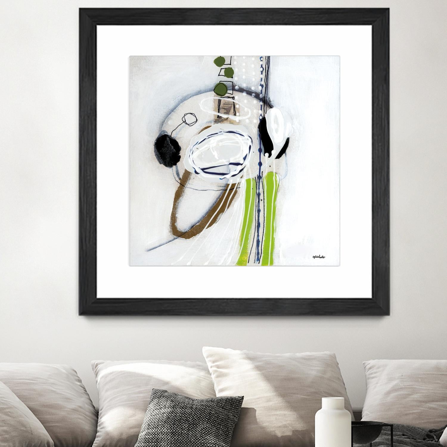 Tour de piste 4 by Sylvie Cloutier on GIANT ART - green abstract