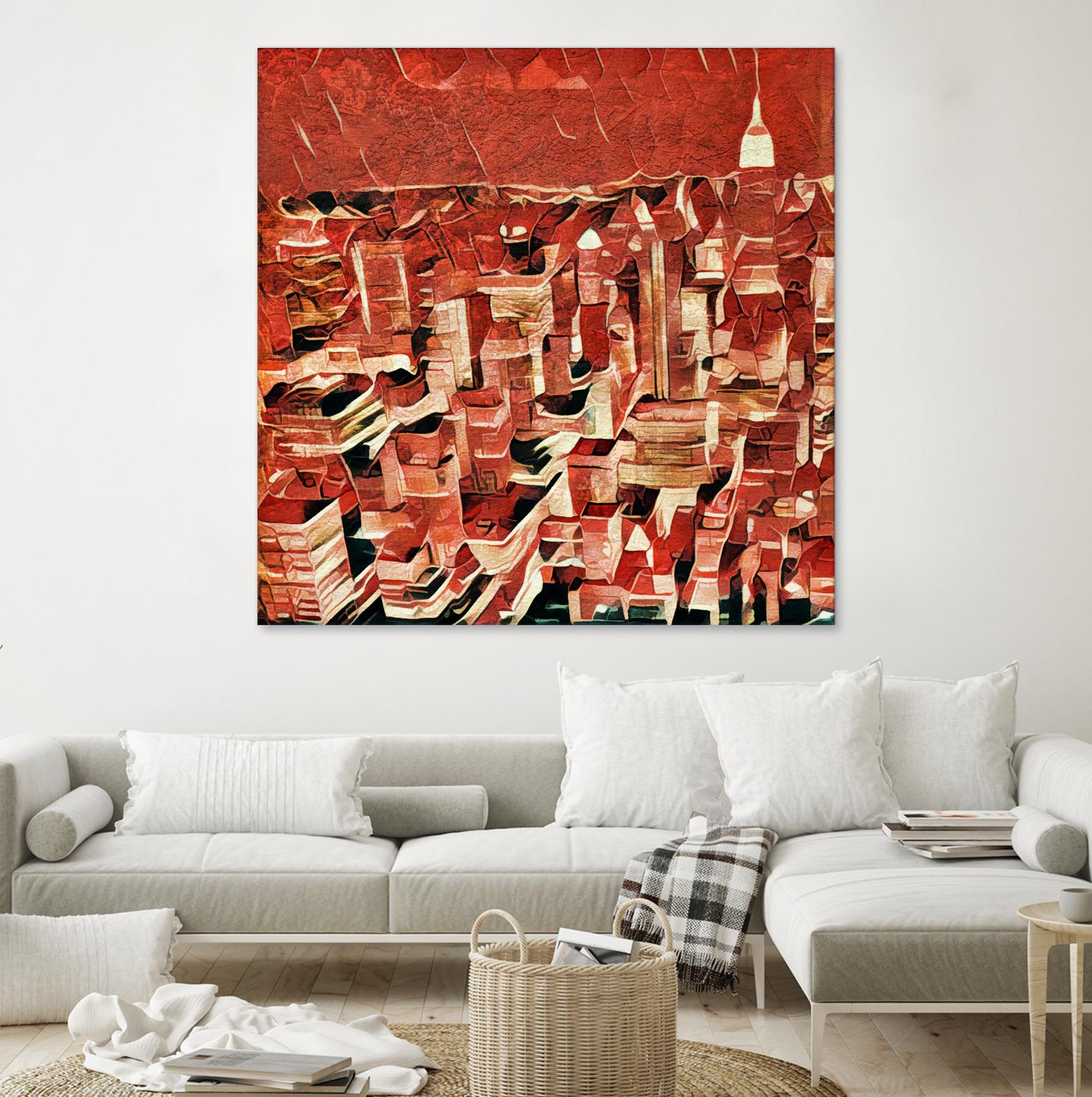 Distorted city scene 1 by Jean-François Dupuis on GIANT ART - beige city scene