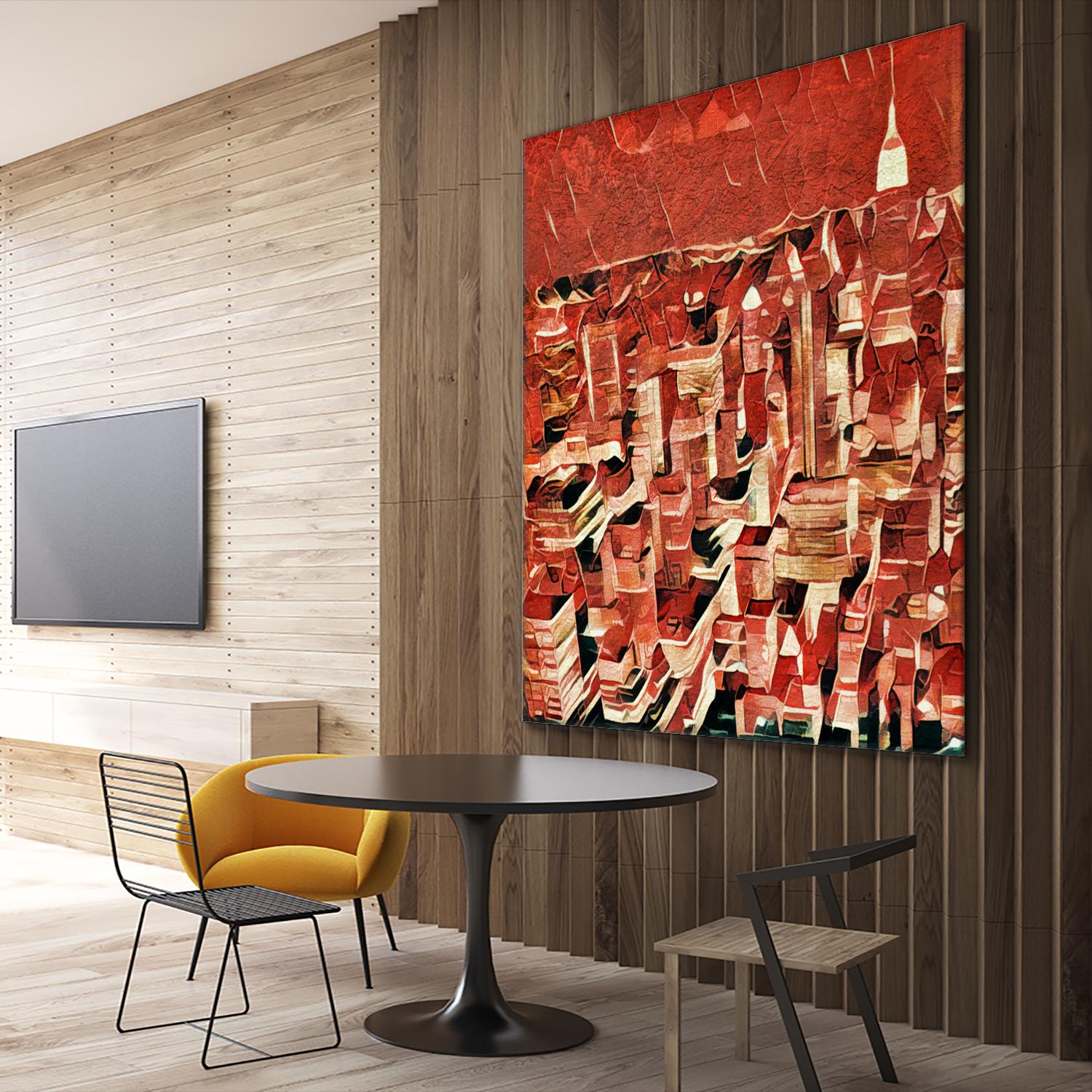 Distorted city scene 1 by Jean-François Dupuis on GIANT ART - beige city scene